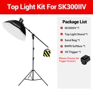 Godox 800Ws ชุดไฟด้านบน 2x SK400IIV + BW60 * 90 + BW95 + ขาตั้งหลอดไฟด้านบนพร้อมแขนบูม + ขาตั้งหลอดไ