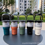 【STOCK】 600/750/900/1050/1200ML Tyeso Thermos Cup With Handle Tumbler Cup with Straw Vacuum Water Bottle Cool Ice Cup 304 Stainless Steel Insulated Tumbler Hot And Cold Thermofl