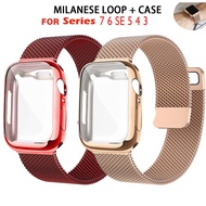 Milanese Strap + Case For IWatch 41mm 45mm Series 8 7 6 SE Band 38mm 42mm 44mm 40mm Iwatch/5/4/3 Stainless Steel metal bracelet smart watch t55 t500 pro x7 w34 d20