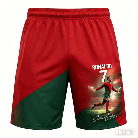 Football Star Cristiano Ronaldo 7# Printed Shorts, Adult & Kid Fan Support Casual Sports Wear
