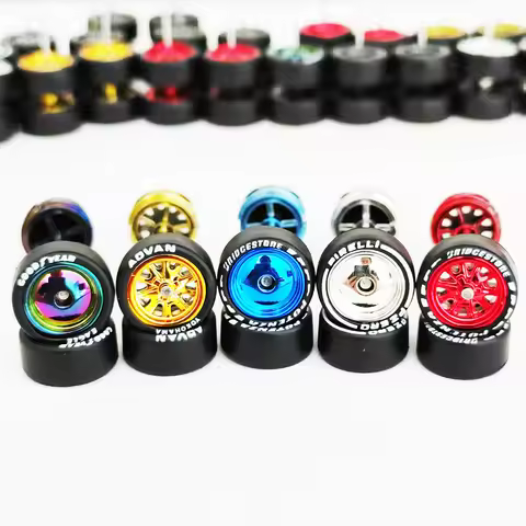 1/64 Mini Car Wheels 11mm Tires Tyres 1:64 Model Cars Rims Mirror Disc Claw Shape For Hot Wheel/Matc
