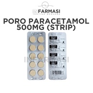 Poro Paracetamol 500mg Tablet 10’s (Strip) | Ubat Demam Biji & Tahan Sakit Kepala, Gigi Dewasa