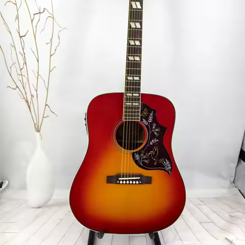 Sunburst Hummingbird D model acoustic electric guitar with spruce top and 301 EQ system