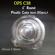 BENXON OPS C-38 / 6" Round Plastik Disposable Cake Tray (50pcs) - Bekas Kek Plastik Bulat  6" / Bake