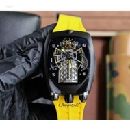 Jam Tangan Mewah Matic Pria Jacob & Co Bugatti Chiron Decorated Yellow