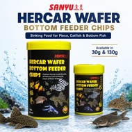 SANYU Hercar Wafer Bottom Feeder Chips 30g/130g Sinking Fish Food for Pleco Catfish Algae Eater Bott