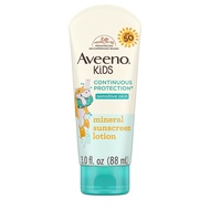 Aveeno Kids Continuous Protection Mineral Sunscreen Lotion for Sensitive Skin SPF 50 โลชั่นกันแดดสำหรับผิวแพ้ง่าย ขนาด 88 mL.