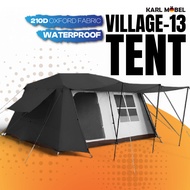 Khemah Camping Automatik Tent Village-13 Automatic Tent Family Camping Tent Waterproof besar 5-7 Per