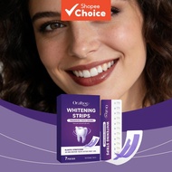 Purple Teeth Whitening Strips with Hydrogen Peroxide & Peppermint Extract - Includes Color Card - Ge