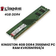 KINGSTON 4GB DDR4 KVR26N19S6/4 4GB 1Rx16 512M x 64-Bit PC4-2666 CL19 288-Pin DIMM