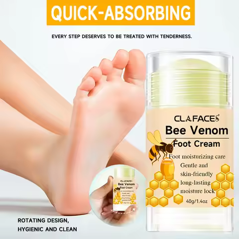 CLAFACES Bee Venom Foot Cream Stick | Foot Peeling | Heel Repair | Foot Care for Elderly | 48H Moist