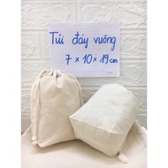 [DV Moc 7x10x19] Wholesale Set of 10 square bottom drawstring FABRIC BAGS 7X10X19 CM