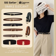 [SG SELLER]  Women Belt Thin Leather Belt Korean Style Female Waist Belts Tali Pinggang for Women Dr