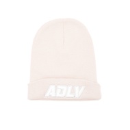 MERAH ADLV Pink Gray Logo Beanie Authentic / Original Pink Acme De La Vie Beanie Hat