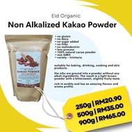 Non Alkalized Kakao Powder Eid Organic - Serbuk Koko 900g, 500g, 250g - 100% Raw Cacao Powder Tanpa 