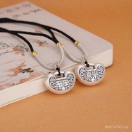Joy All-Match New Chinese Style Autumn Winter Thai Silver Kiki Sterling Silver Pendant Safe Lock Ant