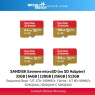 SANDISK Extreme microSD card (no SD Adapter) - 64GB/128GB/256GB/512GB