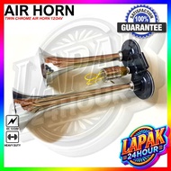 Chrome Air Horn, Twin Air Horn 2 Trumpets, 2 Trumpet Horn, 2 Stainless Steel Air Horn, Telolet Horn