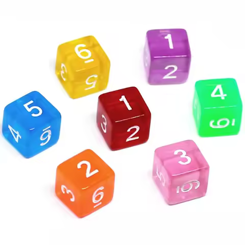 7 PCS/Lot Square Corner Dice Colorful Transparent Acrylic 6 Sided Dice Club/Party/Family Games