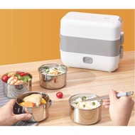 Office lunch box with 4 compartments and 2 layers keeps heat and preserves food