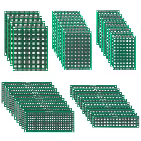 40PCS Double Sided PCB Board Kit 5 Sizes 2X8 3X7 4X6 5X7 7X9 PCB Prototype Boards Printed Circuit Bo