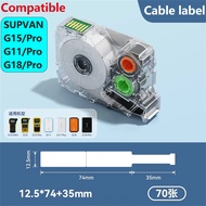 SUPVAN - 12.5*74+35mm-Cable Label Tape Suitable for G15/G11/G18/G12/G28/G21/G25 Series Label Machine