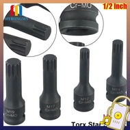 MYRONGMY 1Pcs 12 Point Torx Socket, Cr-Mo Steel Metric 1/2 Inch Shank Electric Drill Socket Adapter,