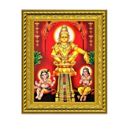 Satvik Lord Ayyappa Swamy, Lord Ayyappan Designer Golden Photo Frame (2) for Pooja, Prayer & Decor