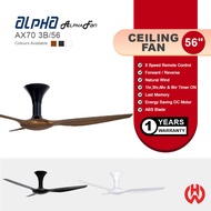 ALPHA FAN 56 INCH  AX70 3B/56 DC MOTOR WALNUT MATT BLACK MATT WHITE CEILING FANS