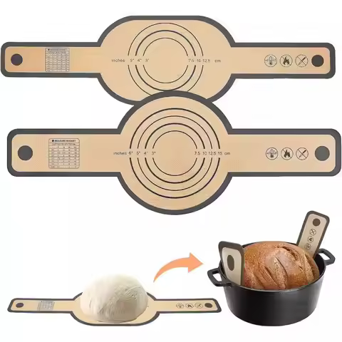 Silicone Bread Sling Mat for Dutch Oven Portable Long Handles Non-Stick Reusable Mat Easy Clean Sour