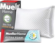 Mueller Nirvana Memory Foam Adjustable Pillow, Hypoallergenic Pillow with Bamboo Cover, Cooling Gel-Infused, Stomach, Back and Side Sleeper Pillow, - CertiPUR-US Certified, Queen Size