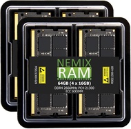 NEMIX RAM 64GB (4X16GB) DDR4 2666MHZ PC4-21300 2Rx8 1.2V 260-PIN ECC SODIMM KIT Compatible with Syno