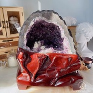 原皮骨幹紫水晶洞共生方解石