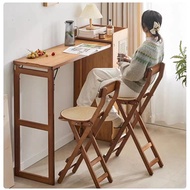 Foldable Bar Chair High Chair Kitchen Chair Bar Stool Folding Dining Chair High Stool Home Bamboo Chair