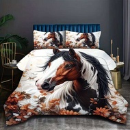 3D Printed Horse Bedding Set, Duvet Cover with Pillowcases, Twin and Queen Sizes, Adult Bedding Set,