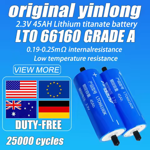 original yinlong 2.3V 45AH Lithium titanate LTO 66160H Battery 10c high power DIY 12V 24V 48V Solar 