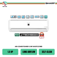 Sharp AHXP13YMD J-Tech Inverter Air Conditioner 1.5 HP Plasmacluster Technology Self-Clean 5 Star Rating Aircond AUX13YM