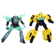 Transformers EarthSpark Cyber-Combiner Bumblebee and Mo Malto Robot Action Figures, Interactive Toys