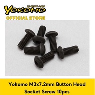 Yokomo M3x7.2mm Button Head Socket Screw 10pcs (ZC-BH37)