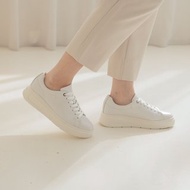 全真皮綁帶小白鞋 牛皮厚底鞋 小隻女增高鞋