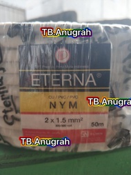 Kabel Eterna Listrik 2x1,5 mm 3x1,5 mm KAWAT Tembaga Murni (Permeter/E
