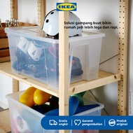 IKEA SAMLA Transparent Storage Box With Lid 57x39x28 cm/45 L