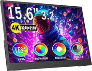 Portable Monitor 15.6inch 4K,3240 * 2160 Ultra-Slim Computer Gaming Monitor, 2000:1,500cd,100% sRGB