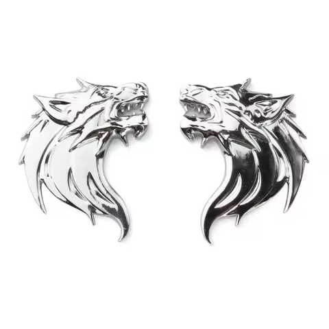 Metal Emblem Car Sticker 3D Wolf Head Auto Accessories Styling DIY Motorcycle for Mercedes BMW E46 E