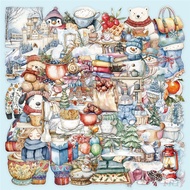 50Pcs/Set ✿ Retro Christmas Series 02 PET Stickers ✿ Waterproof DIY Fashion Kids Rewards Stickers