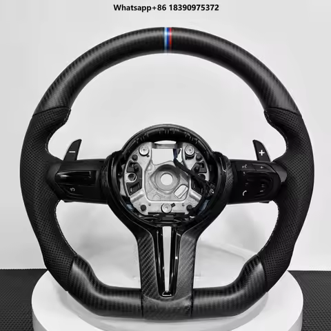 Suitable for Matte Carbon Sport Model with Perforated Leather Steering Wheel, Compatible with M3 M5 