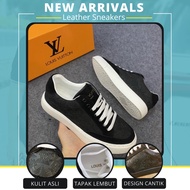 LV Lace-up Shoes Sneakers Men | Leather Shoes Men | Casual Shoes | Kasut Kulit Lelaki Hitam Bertali | Kasut Jalan