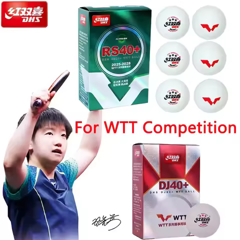 6Pcs/Box Original DHS Table Tennis Balls New Material RS/DJ 40+ Pingpong Ball 2025 WTT Competition 3
