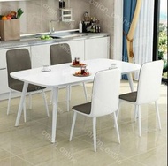 簡約鋼化玻璃餐桌