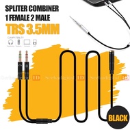 Audio Splitter Combiner 1 Female 2 Male Mic Adapter HP PC Jack Cable Best Selling